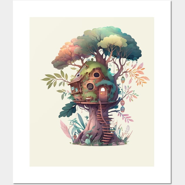 A tree House Wall Art by LaainStudios